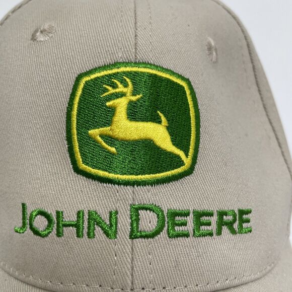 John Deere Adjustable Cap Hat Embroidered Tan Brown Farmer Country Outdoor OS - Picture 7 of 7